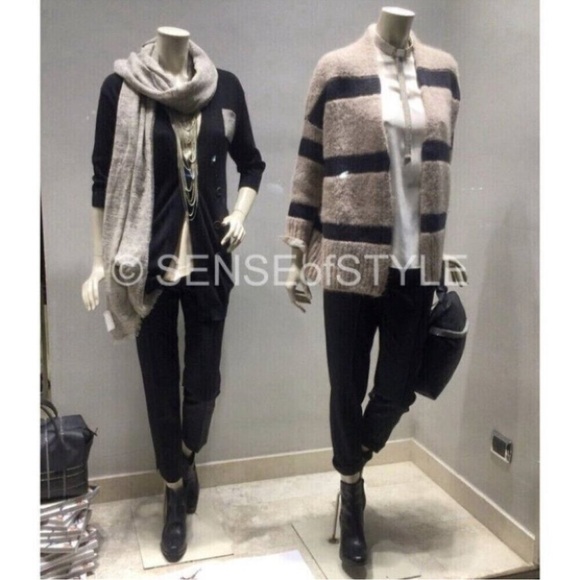 Brunello Cucinelli Cardigan Striped Metallic Striped Knit Sweater  XS - Picture 2 of 12